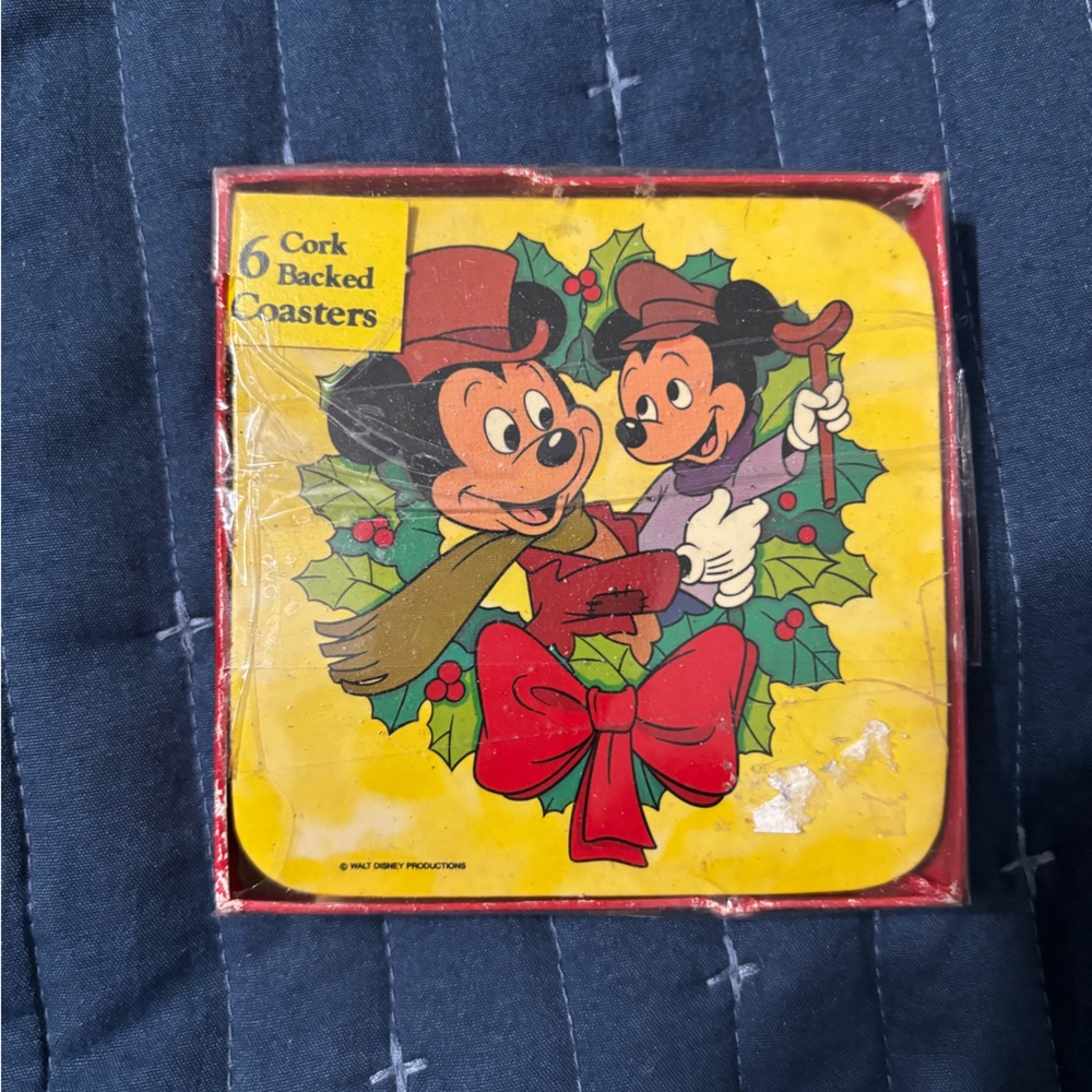 Disney Mickey and Minnie Holiday Coasters vintage